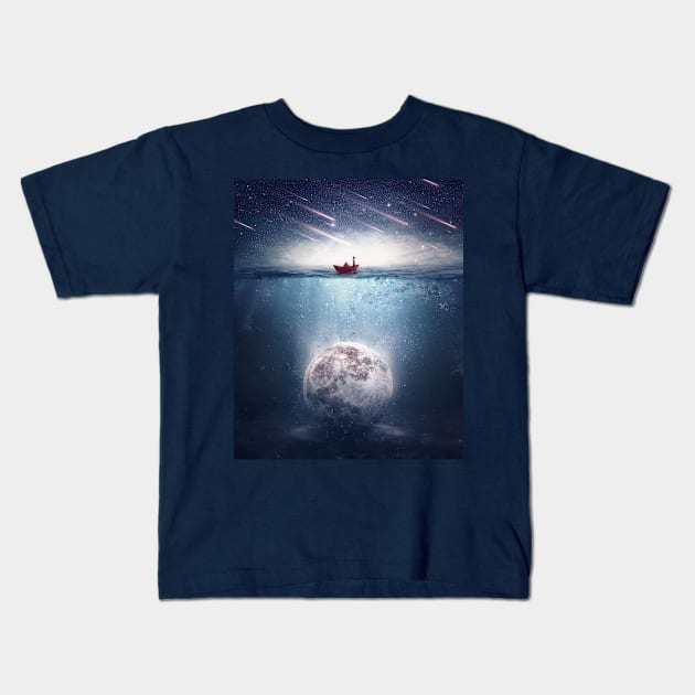 Searching For The Moon Kids T-Shirt by psychoshadow